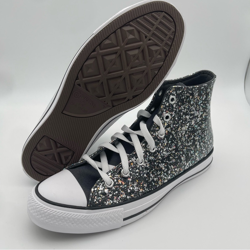 New Converse Chuck Taylor All Star Glitter High-Top Sneakers Kid's Youth 7